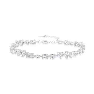 SHYMI WOMEN'S MULTI SHAPE TENNIS BRACELET - SILVER