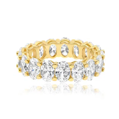 SHYMI WOMEN'S OVAL PRONG-SET ETERNITY BAND - GOLD
