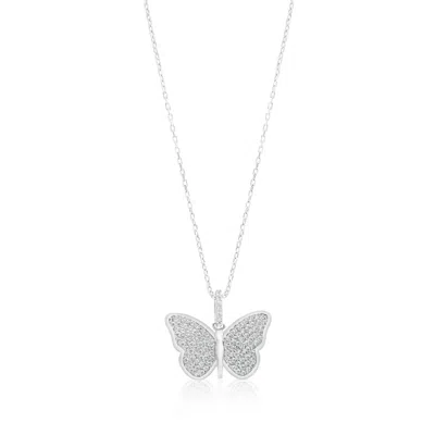 SHYMI WOMEN'S PAVE BUTTERFLY NECKLACE - SILVER