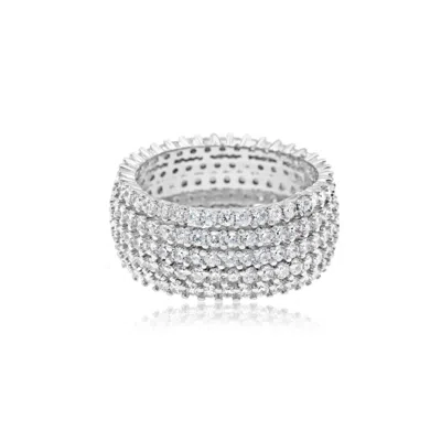 SHYMI WOMEN'S PAVE CIGAR RING - SILVER