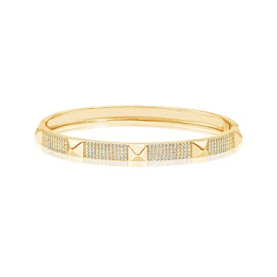 SHYMI WOMEN'S PAVE STUDDED FIVE ROW BANGLE - GOLD