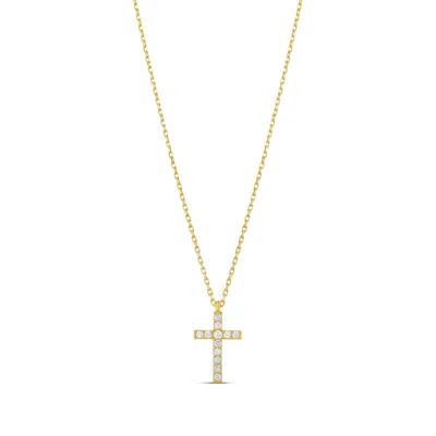 SHYMI WOMEN'S SMALL PAVE CROSS - GOLD