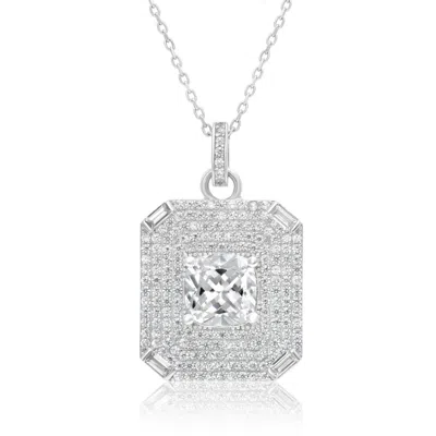 SHYMI WOMEN'S SQUARE MEDALLION PENDANT - SILVER