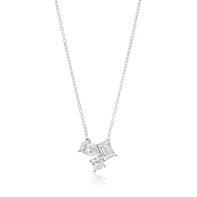 SHYMI WOMEN'S THREE STONE NECKLACE - SILVER