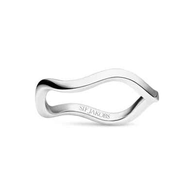 SIF JAKOBS JEWELLERY MEN'S RING ELLERA WAVES PIANURA SILVER