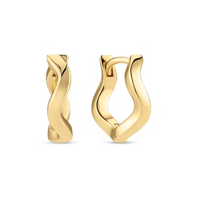 SIF JAKOBS JEWELLERY WOMEN'S EARRINGS ELLERA WAVES PIANURA - MEDIO - GOLD