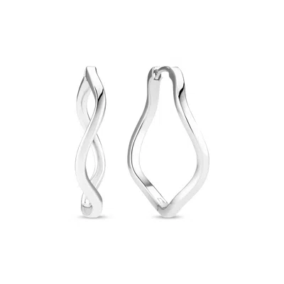 SIF JAKOBS JEWELLERY WOMEN'S EARRINGS ELLERA WAVES PIANURA - SILVER - GRANDE
