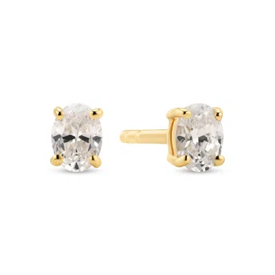 SIF JAKOBS JEWELLERY WOMEN'S GOLD / WHITE EARRINGS OVALE - GOLD