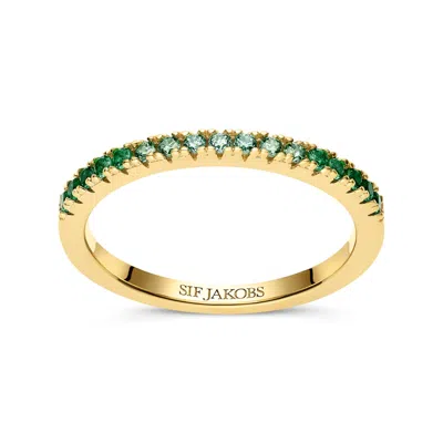 SIF JAKOBS JEWELLERY WOMEN'S GREEN / GOLD RING ELLERA GOLD - GREEN