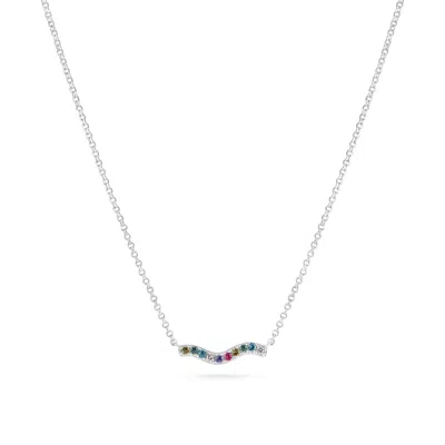 SIF JAKOBS JEWELLERY WOMEN'S NECKLACE ELLERA WAVES - SILVER - MULTICOLOR