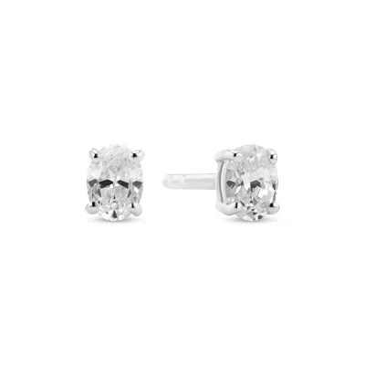 SIF JAKOBS JEWELLERY WOMEN'S WHITE / SILVER EARRINGS OVALE - SILVER