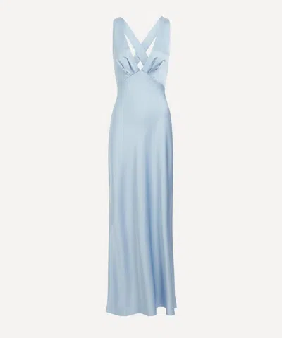 SIGNFICANT OTHER SIGNFICANT OTHER WOMEN'S ICE BLUE LUCILE BIAS SATIN MAXI DRESS