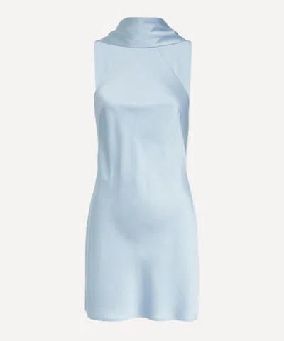 SIGNIFICANT OTHER SIGNIFICANT OTHER WOMEN'S ICE BLUE LUCILE DRAPED SATIN MAXI DRESS