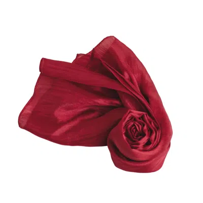 SILK AND BEARS WOMEN'S CRIMSON RED HAND-DYED MULBERRY SILK SCARF – ARTISAN MADE IN VIETNAM