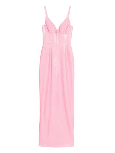 SILK LOVE & LACE SEQUIN-EMBELLISHED MAXI DRESS