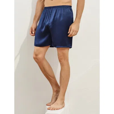 SILKSILKY SILKSILKY PURE SILK SOLID COLOR MENS LOUNGE SHORTS