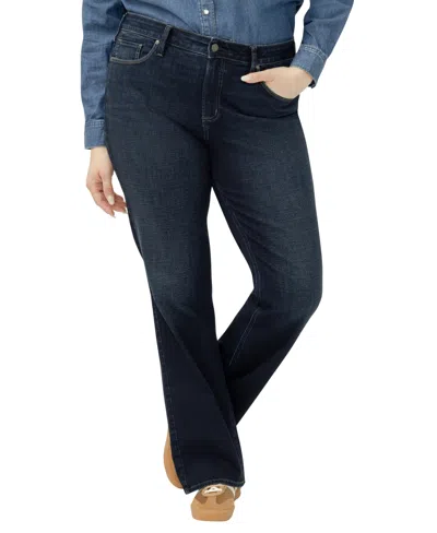 SILVER JEANS CO. PLUS SIZE SUKI MID RISE CURVY FIT BOOTCUT JEANS