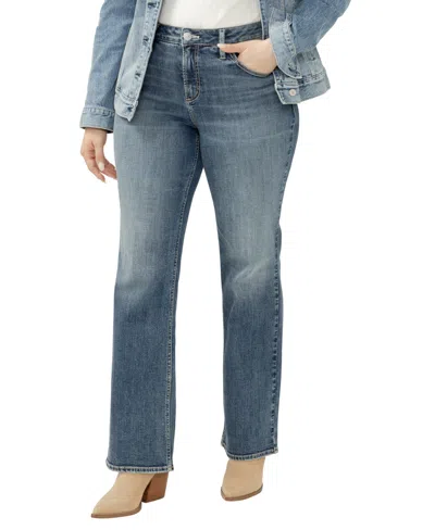 SILVER JEANS CO. PLUS SIZE SUKI MID RISE CURVY FIT BOOTCUT JEANS