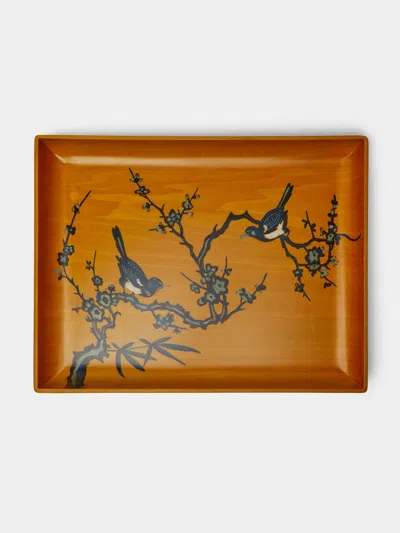 SILVIA FURMANOVICH BIRDS MARQUETRY WOOD TRAY (16IN/41CM)