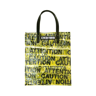 SIMEON FARRAR WOMEN'S YELLOW / ORANGE CAUTION PVC TOTE