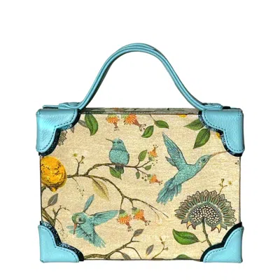 SIMITRI WOMEN'S BLUE / NEUTRALS HUMMINGBIRD BRIEFCASE BAG