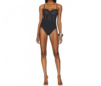 SIMKHAI BEATRIX BUSTIER SWIM IN BLACK