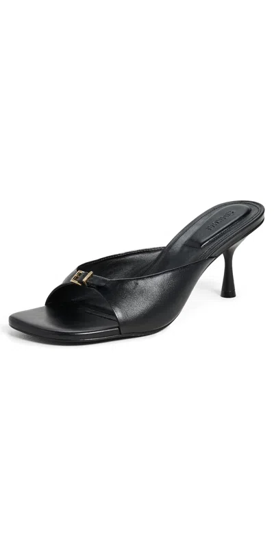 SIMKHAI CAREY LEATHER MULES BLACK