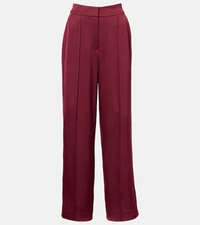 SIMKHAI KYRA HIGH-RISE SATIN WIDE-LEG PANTS