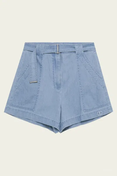 SIMKHAI LOURIE BELTED SHORTS IN STRATUS