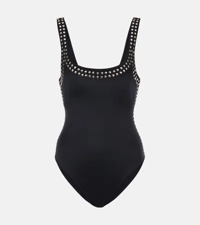 SIMKHAI MERCEDES STUDDED SWIMSUIT