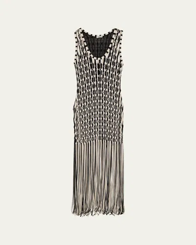 SIMKHAI SONIA WOVEN FRINGE TANK DRESS