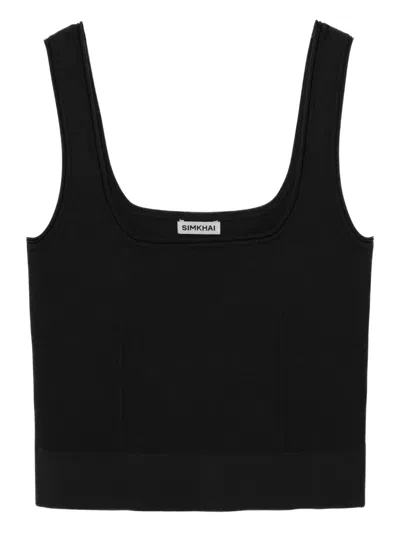 SIMKHAI URI SQUARE-NECK RIBBED TOP