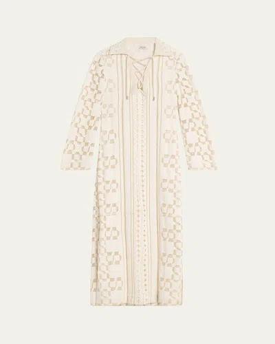 SIMKHAI WILIAMA LACE-UP MAXI DRESS