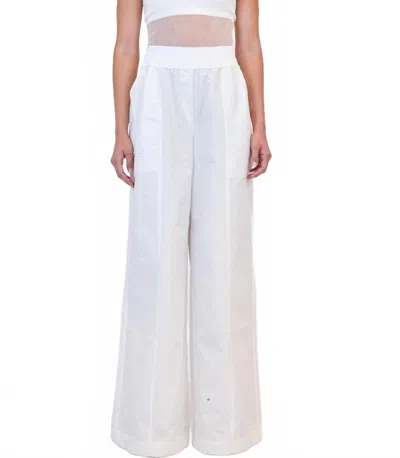 SIMKHAI WOMEN'S OLLY DOUBLE WAISTBAND PANT IN WHITE