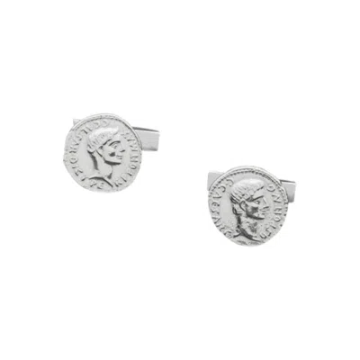SIMON KEMP JEWELLERS MEN'S CAESAR CUFFLINKS IN SOLID SILVER