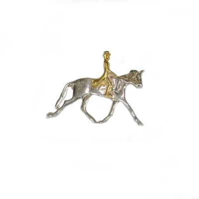 SIMON KEMP JEWELLERS WOMEN'S DRESSAGE BROOCH EIGHTEEN CARAT GOLD ON SOLID STERLING SILVER