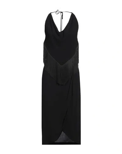 SIMONA CORSELLINI SIMONA CORSELLINI WOMAN MIDI DRESS BLACK SIZE 10 VISCOSE