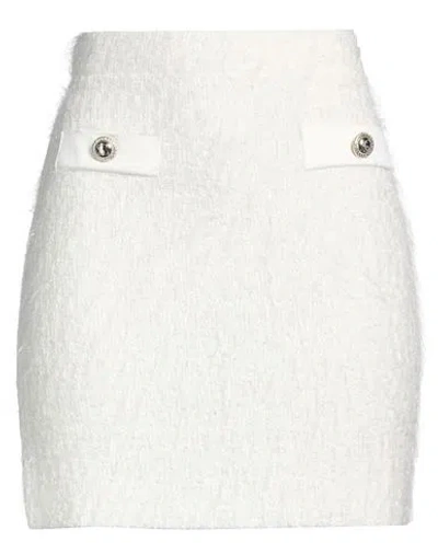 SIMONA CORSELLINI SIMONA CORSELLINI WOMAN MINI SKIRT IVORY SIZE 8 POLYAMIDE, WOOL, ACRYLIC