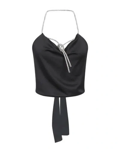 SIMONA CORSELLINI SIMONA CORSELLINI WOMAN TOP BLACK SIZE 12 POLYESTER