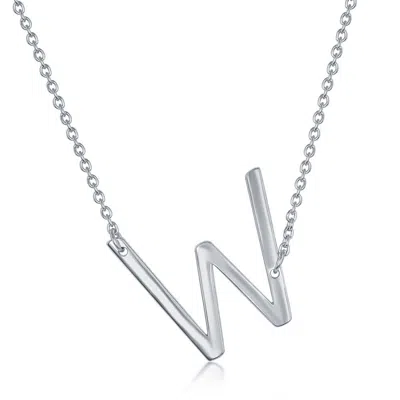 SIMONA STERLING SILVER SIDEWAYS INITIAL NECKLACE