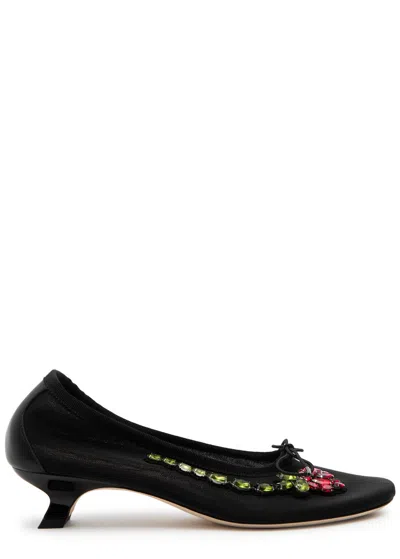 SIMONE ROCHA SIMONE ROCHA 40 CRYSTAL-EMBELLISHED MESH PUMPS