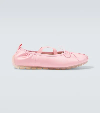 SIMONE ROCHA BALLERINA GRIP PLEATED BALLET FLATS