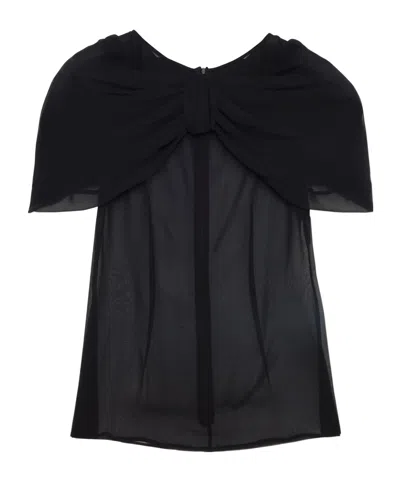 SIMONE ROCHA BOW-DETAIL SHEER BLOUSE