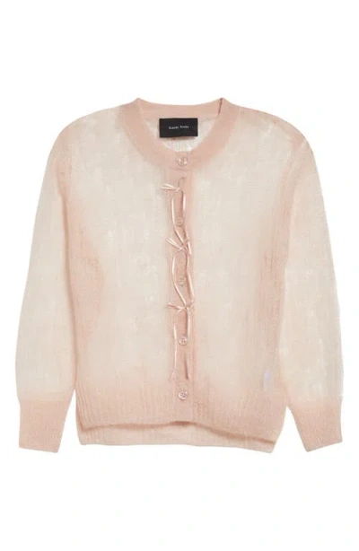 SIMONE ROCHA SIMONE ROCHA CROP SUPERKID MOHAIR & MERINO WOOL BLEND CARDIGAN