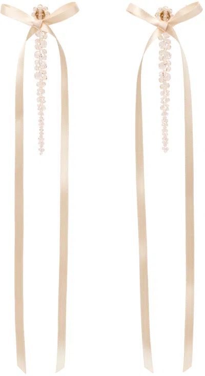 SIMONE ROCHA PINK BOW RIBBON DRIP EARRINGS