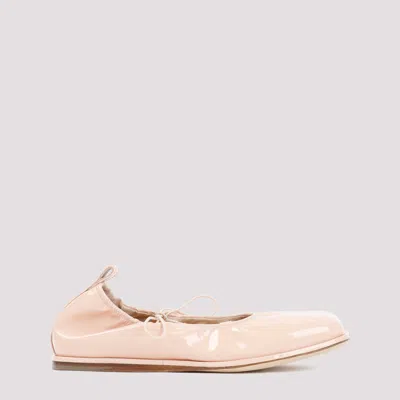 SIMONE ROCHA WOMEN PINK LEATHER BALLET FLATS, 2.5 LUXURY BALLET FLATS FOR WOMEN DARVEYS