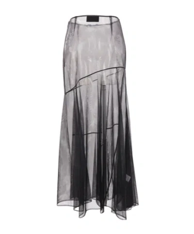 SIMONE ROCHA SIMONE ROCHA FLARED SHEER TULLE MIDI SKIRT