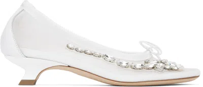 SIMONE ROCHA SSENSE EXCLUSIVE BRIDAL CAPSULE EMBELLISHED FLOWER BALLERINA HEELS