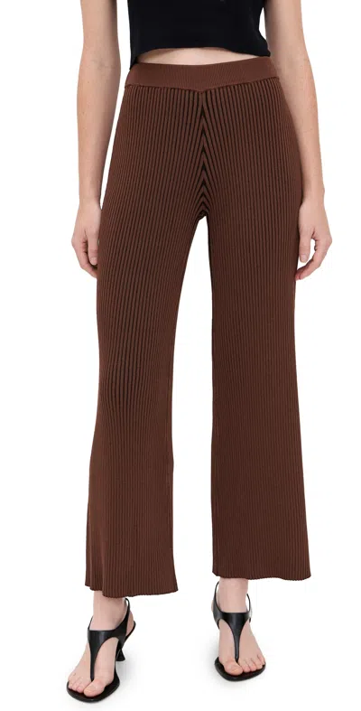 SIMONMILLER VAL KNIT PANTS CHOCO BROWN COMBO