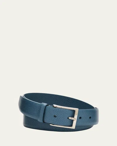 SIMONNOT GODARD MEN'S GALUCHAT GRAINED LEATHER BELT, 35MM